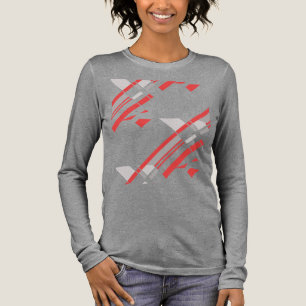 Red Gray Diagonal Shapes Southwest Look Abstract Tri-Blend Shirt