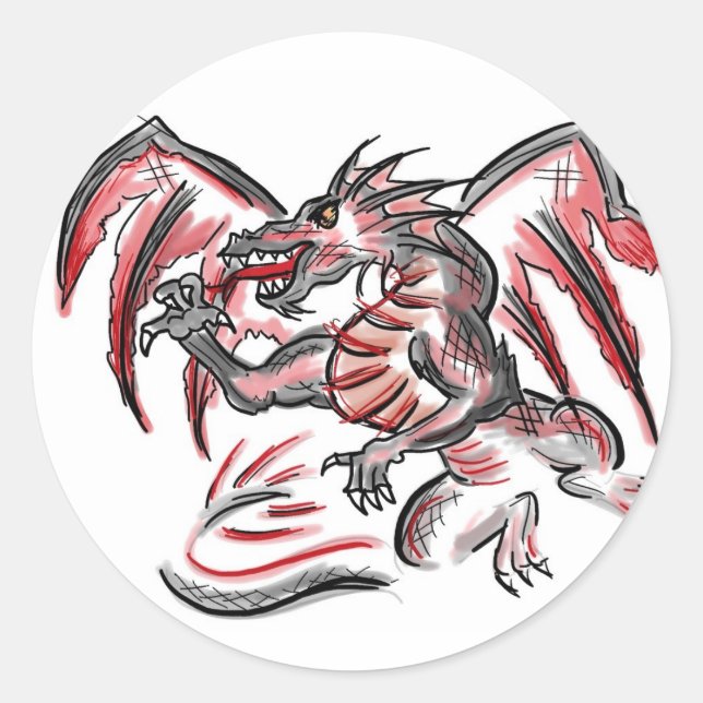 Red gray dragon stickers (Front)
