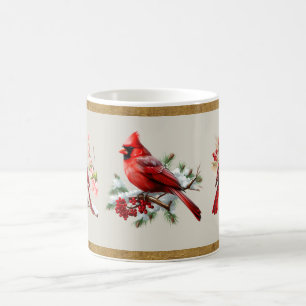 Red Gray & Gold Cardinal Mug