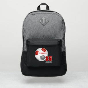 red gray kids teens soccer club colors port authority® backpack