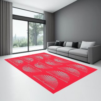 Red Gray Modern Pattern Indoor Area Rug