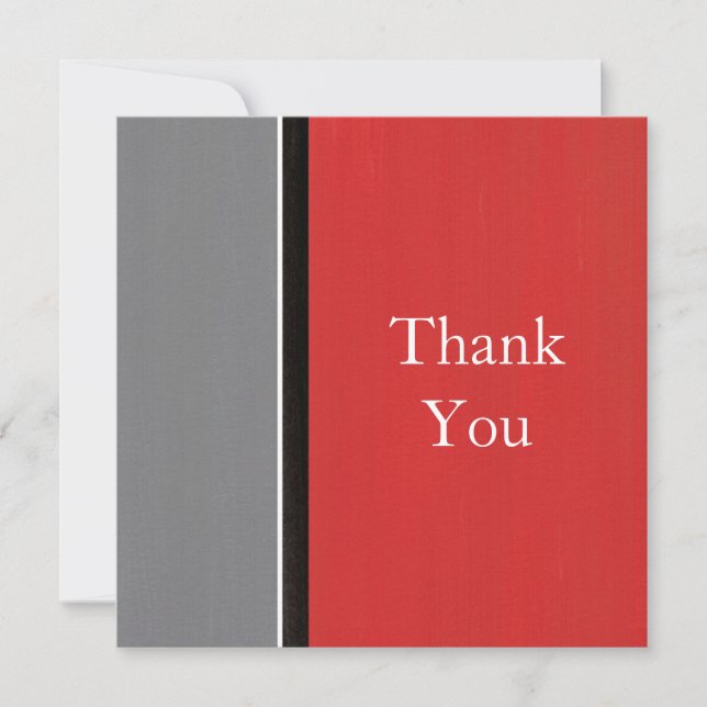 Red Gray Modern Thank You Card (Front)