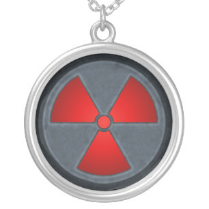 Red & Gray Radiation Symbol Necklace