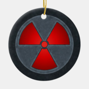 Red & Gray Radiation Symbol Ornament