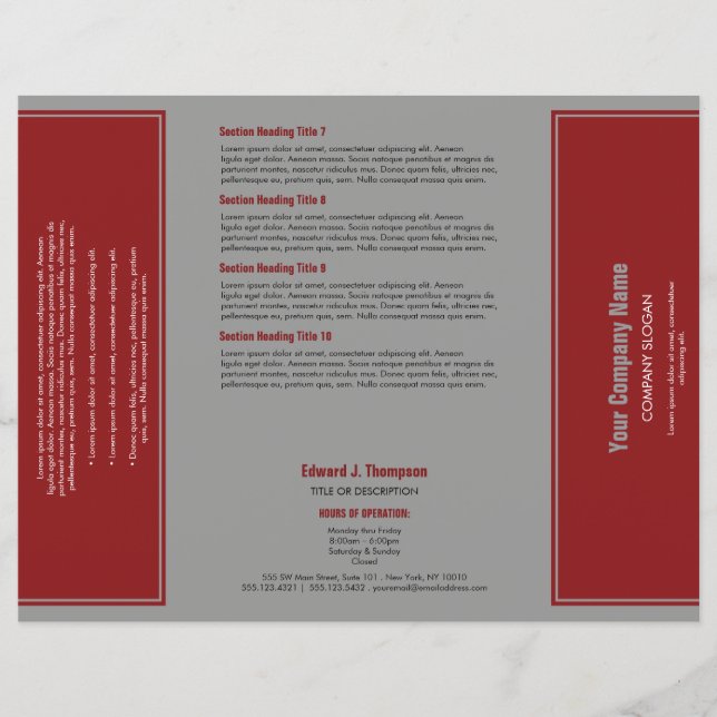 Red Gray Simple Border Brochure (Front)