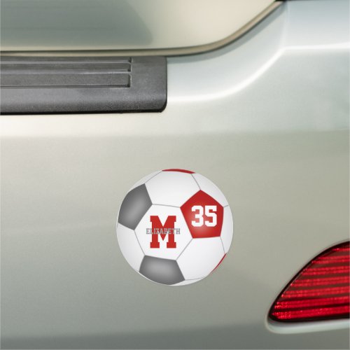 red gray soccer team colors girls boys car magnet