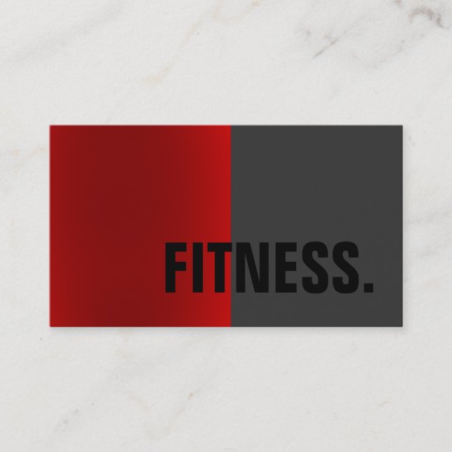 Red Gray Stylish Black Trainer Business Card (Front)
