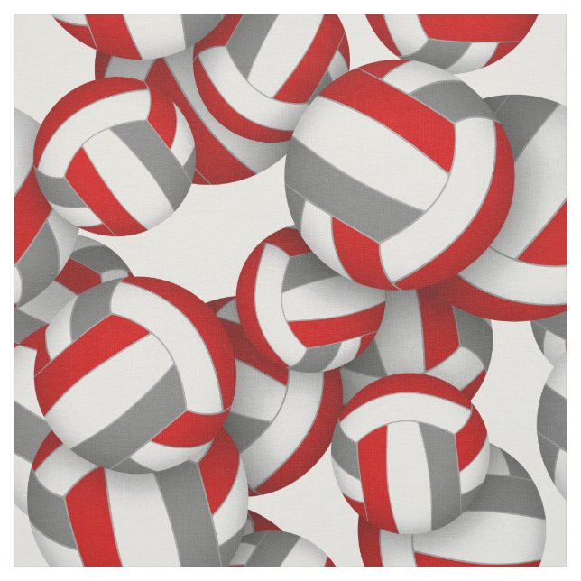 red gray team colors volleyballs scalable pattern fabric (Swatch)