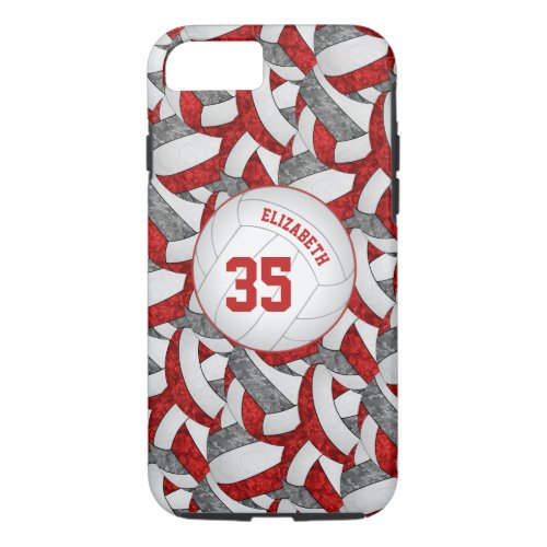 red gray team spirit girls volleyball iPhone 87 case