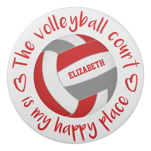 red gray volleyball court my happy place eraser