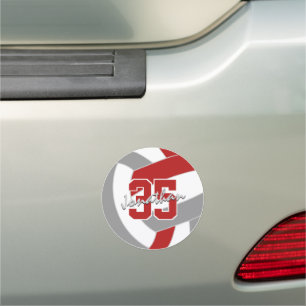 red gray volleyball school spirit day locker or car magnet