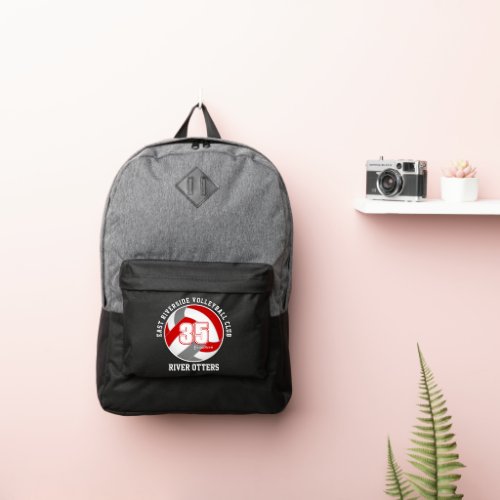 red gray volleyball team colors player name port authority backpack