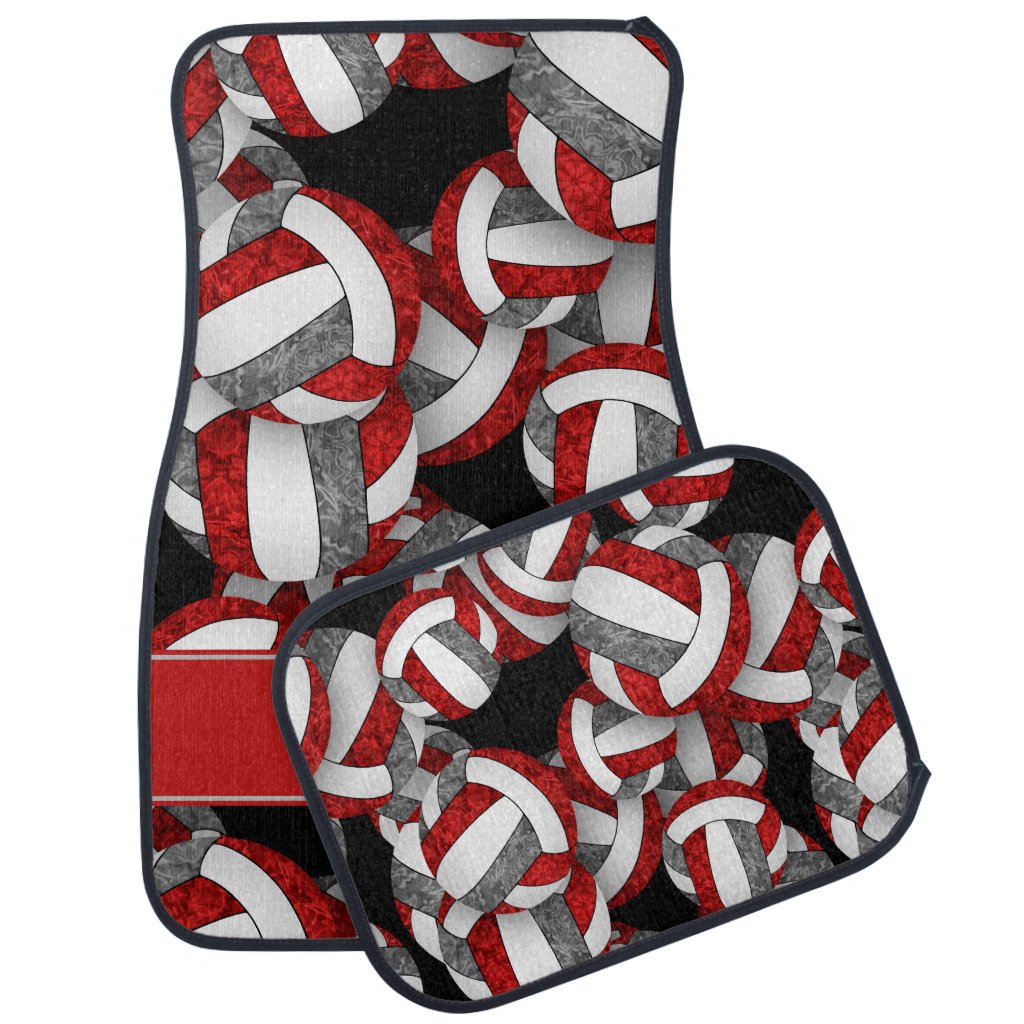 red gray volleyball team gifts for coach car floor mats set