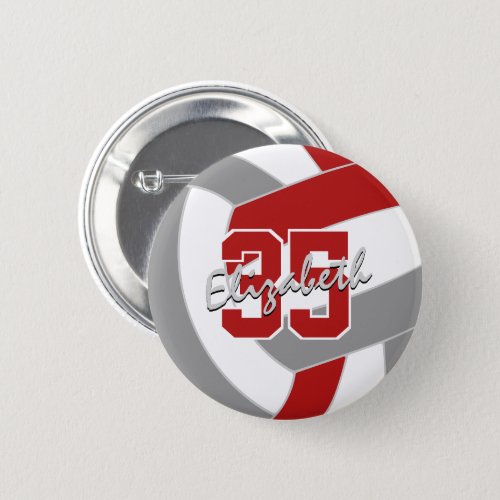 red gray volleyball team party gifts button