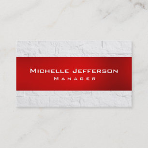 Red Gray Wall Brick Pattern Manager Business Card