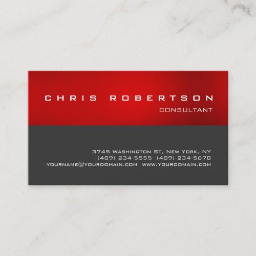 Red Gray White Attractive Charming Business Card