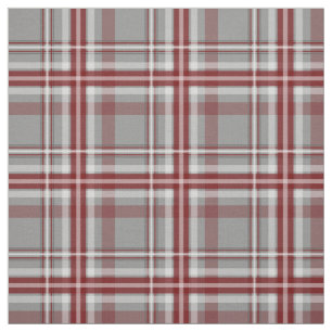 red gray white plaid fabric