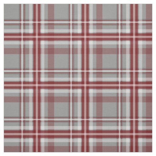 red gray white plaid fabric