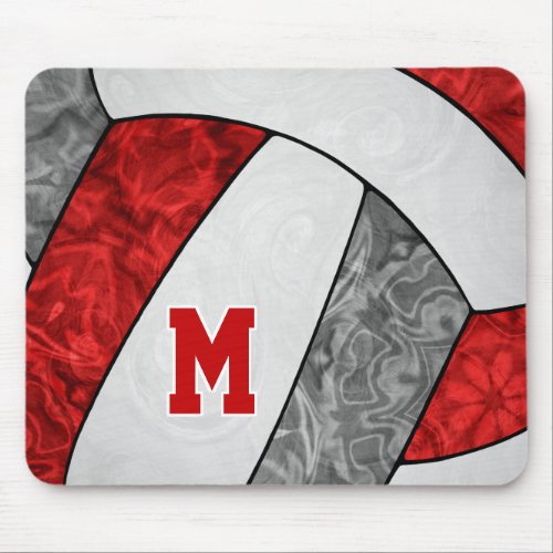 red gray white volleyball team colors girls mouse pad