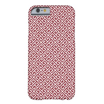 Red Greek Key Pattern Iphone 6 Case by EnduringMoments at Zazzle