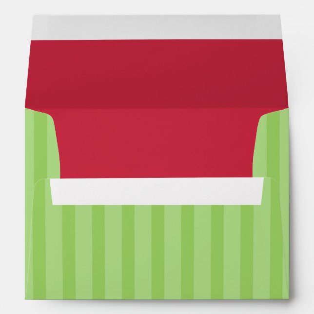 Red & Green Addressed Christmas Card Envelopes (Back (Bottom))