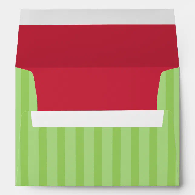 Red & Green Addressed Christmas Card Envelopes Zazzle