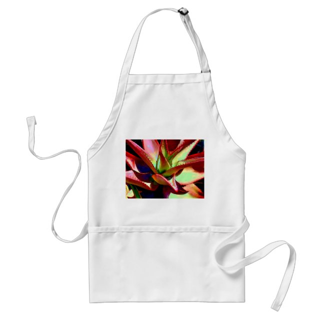 Red & Green Agave Adult Apron (Front)