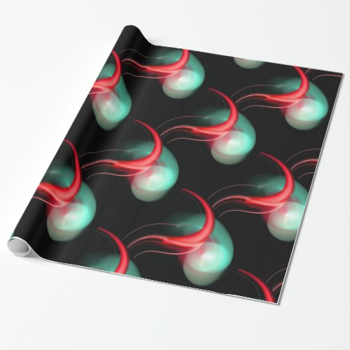 RED GREEN ALIEN PEARLS IN BLACK WRAPPING PAPER
