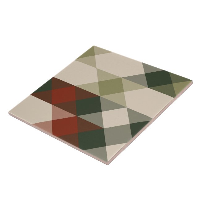 red green and beige geometric ceramic tile (Side)