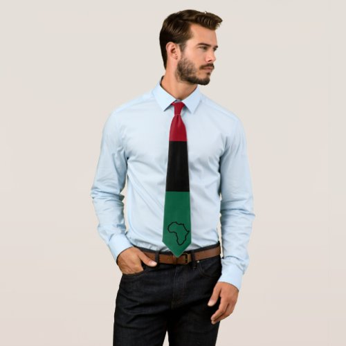  red green and black Pan African Africa Neck Tie