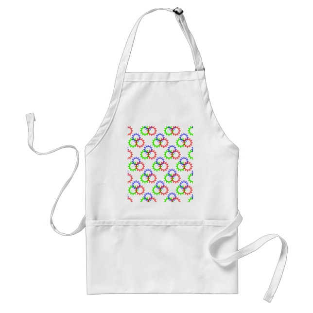 Red, Green and Blue Gears Adult Apron (Front)