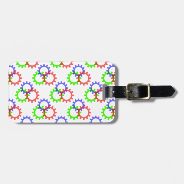 Red, Green and Blue Gears Luggage Tag (Front Horizontal)