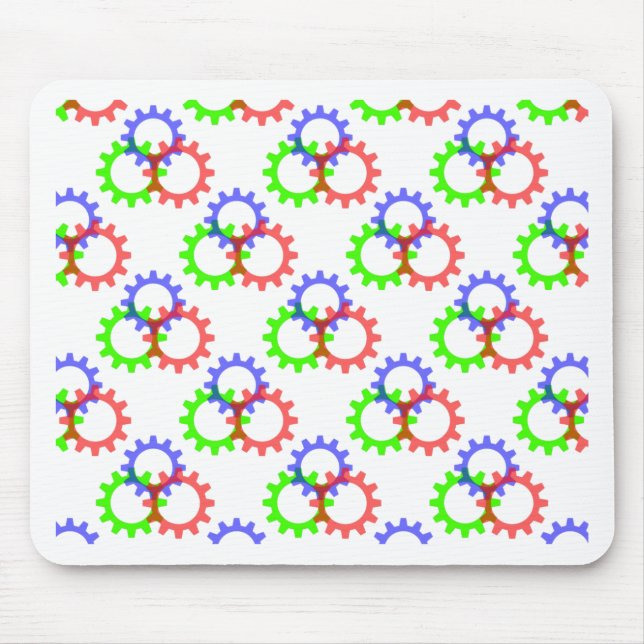 Red, Green and Blue Gears Mouse Pad (Front)