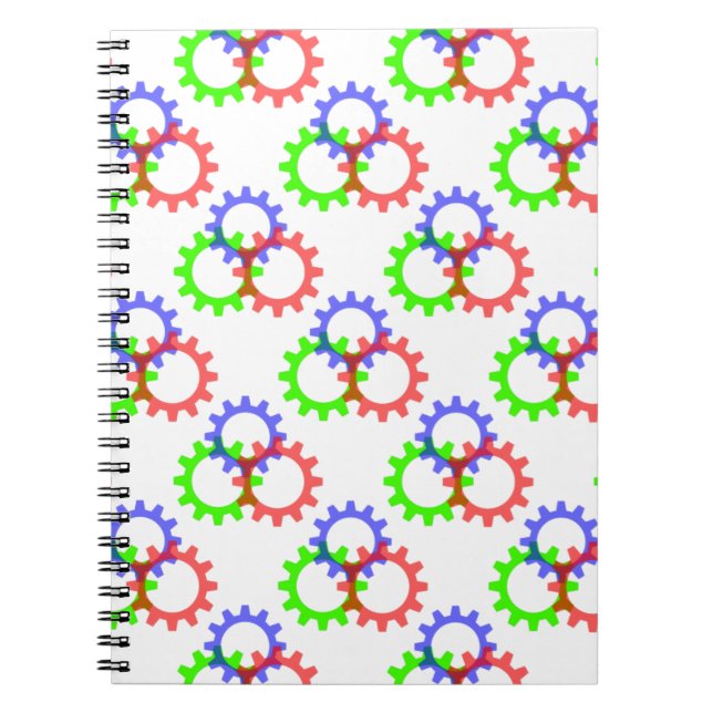 Red, Green and Blue Gears Notebook (Front)