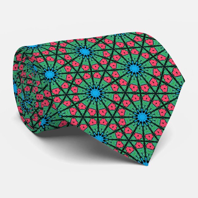 Red Green and Blue Neck Tie (Rolled)