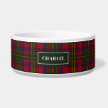 Red, Green And Blue Plaid Pattern With Name Bowl<br><div class="desc">Destei's original plaid / tartan pattern in the colors red,  green,  blue and a little bit of yellow. There is also a personalizable text area for a name.</div>