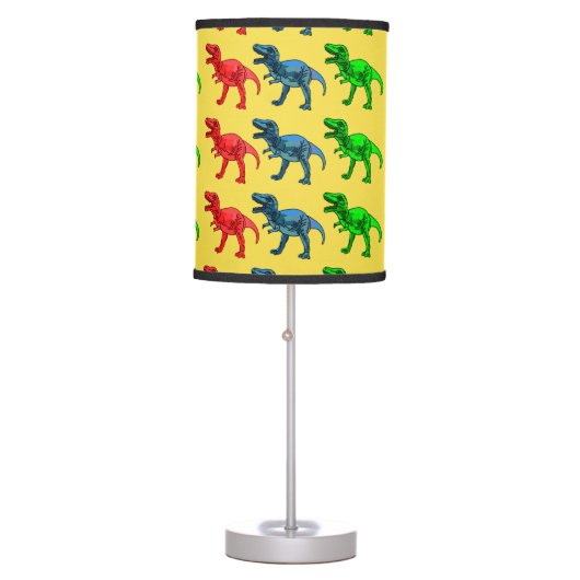 Red Green and Blue T-Rex Table Lamp (Front)