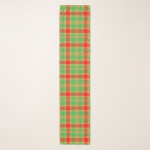 Red Green and Gold Christmas Plaid Scarf