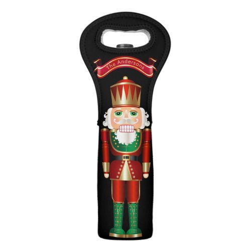 Red Green and Gold Nutcracker Wine Tote