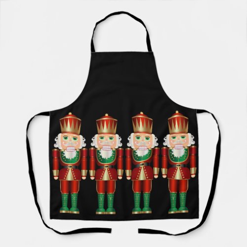 Red Green and Gold Nutcrackers  Apron