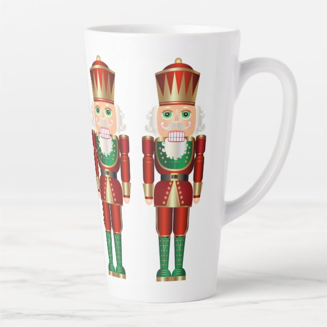 Red Green and Gold Nutcrackers Latte Mug (Right)