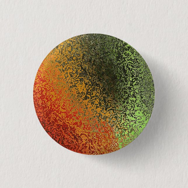 Red Green And Gold Pattern  Button (Front)