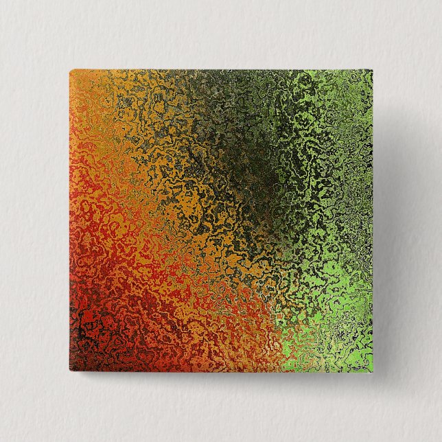 Red Green And Gold Pattern  Button (Front)