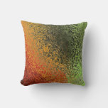 Red Green And Gold Pattern Throw Pillow at Zazzle