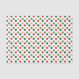Red, Green and Gold Polka Dots Tissue Paper