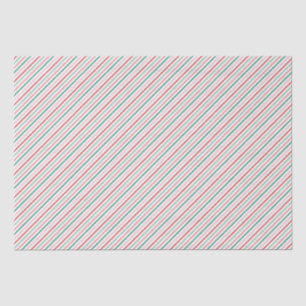 Red, Green and Pink Stripes Christmas Pattern Tissue Paper