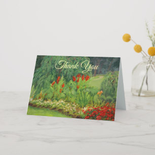 Red Green and Purple Floral  Thank You Card