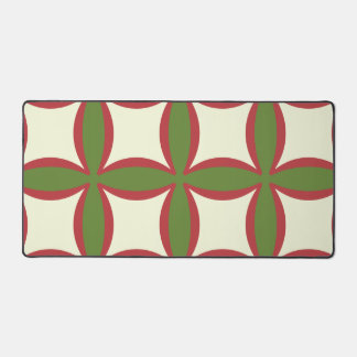 Red, Green And Tan  Pattern Desk Mat