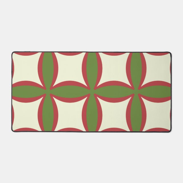 Red, Green And Tan  Pattern Desk Mat (Front)