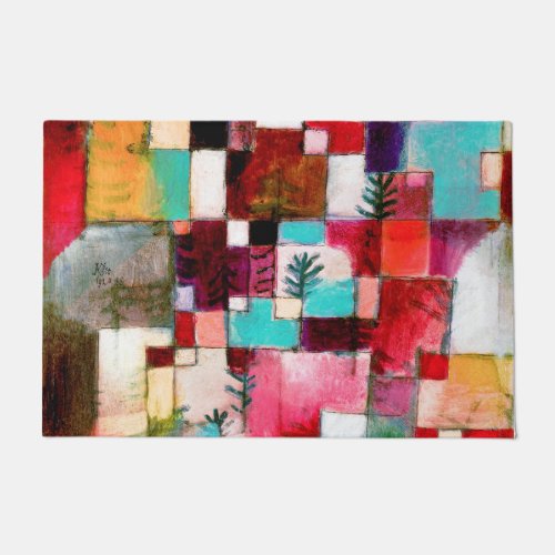 Red Green and Violet Paul Klee Doormat